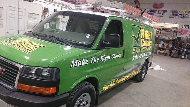 Full Custom Vehicle Van Wrap for Right Choice Electric of Grand Forks, ND by Boss Signs & Graphics 