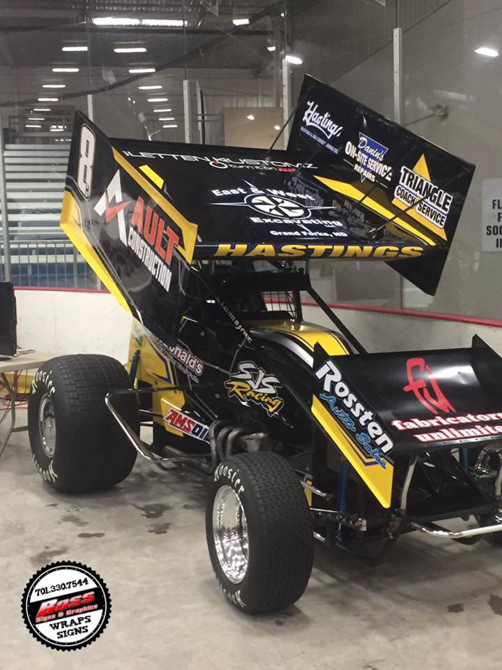 Jade Hastings Grand Forks ND new race car graphics from Boss Signs and Graphics